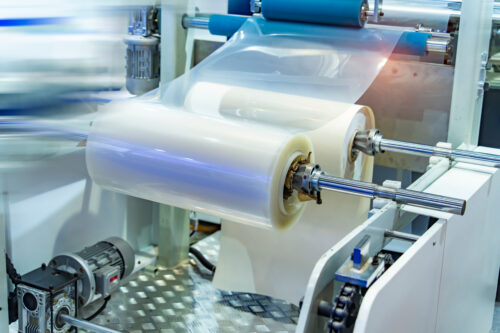 Laminating and rewinding kind of protective film machine with clamping rollers automatic edge banding